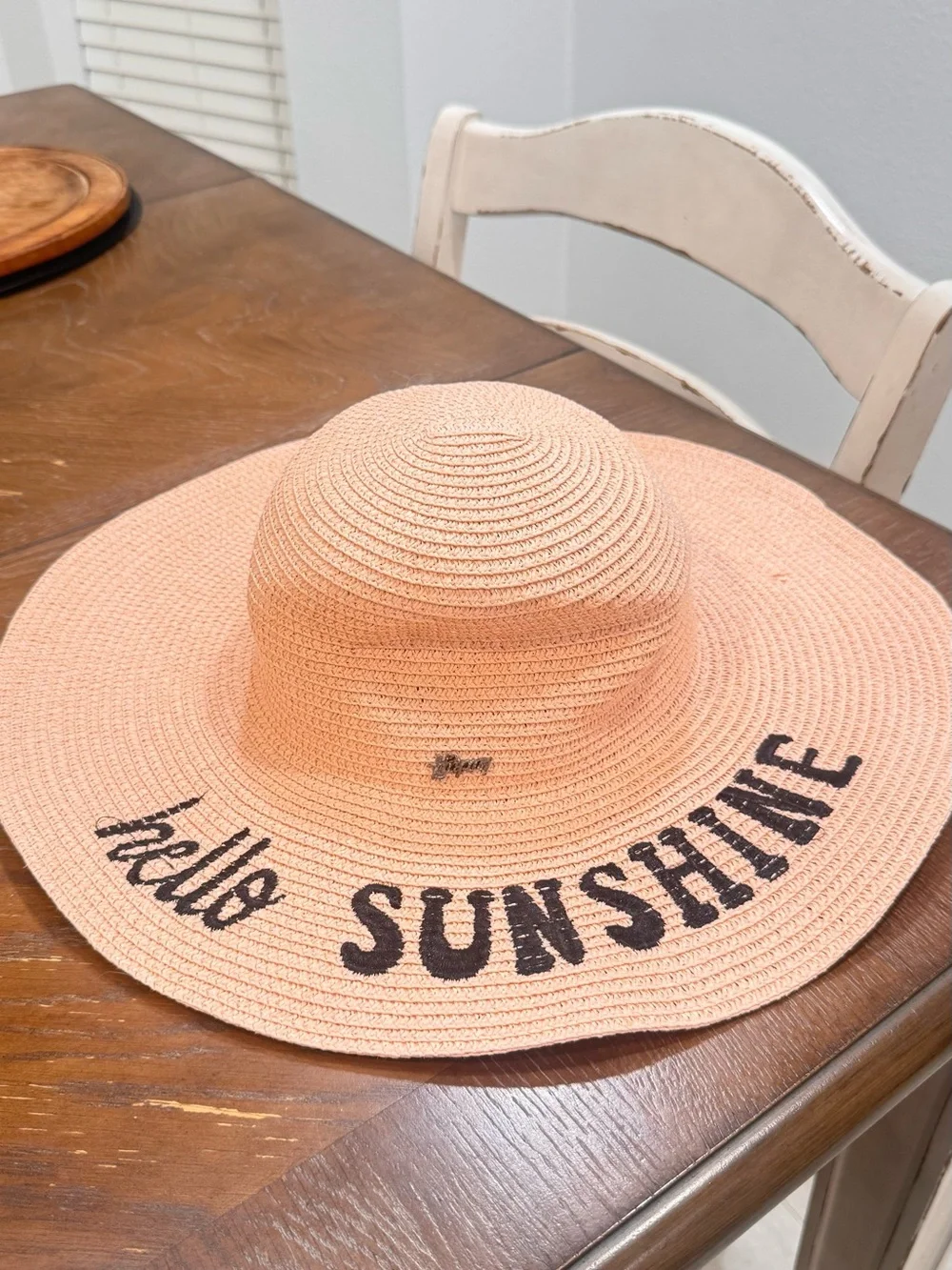Hello Sunshine Kids Straw Sun Hat - Peach